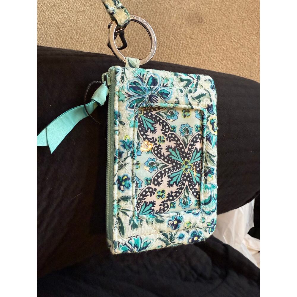 Vera Bradley Blue floral keychain wallet OS
